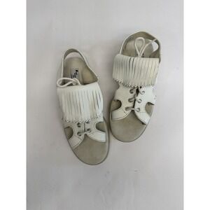 Sandbaggers Kiltie Golf Sandals Women's Shoes Leather Fringe Good Condition SZ 7